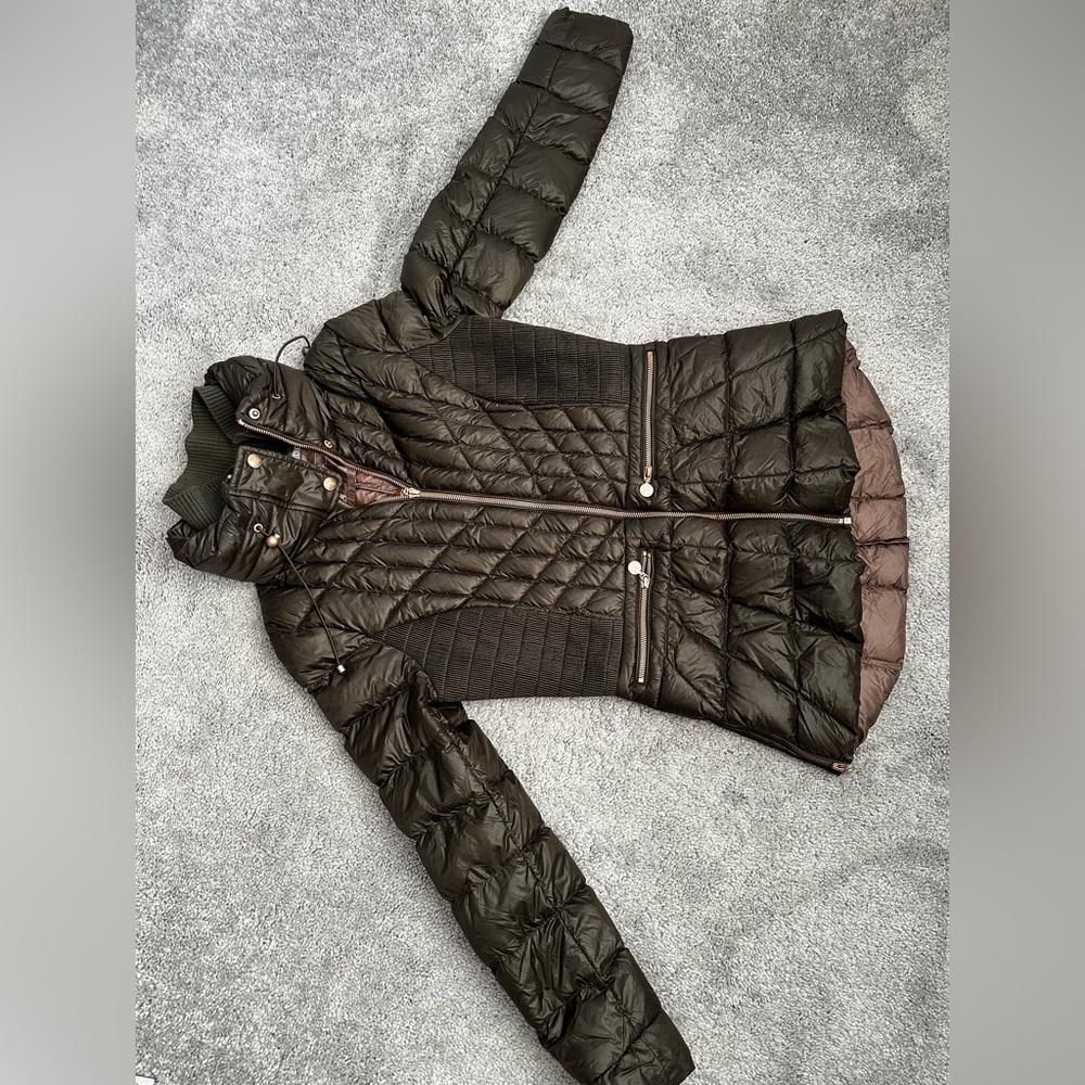 Women’s Bernardo Quilted Packable Puffer Coat Size Small Dark Green